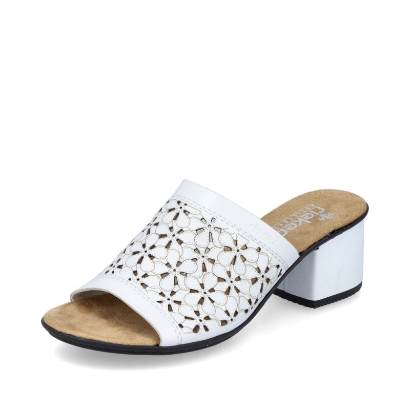 Mule femme Rieker 64681 80 blanche weiss