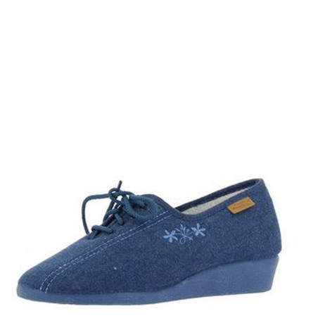 Pantoufle à lacet bleu