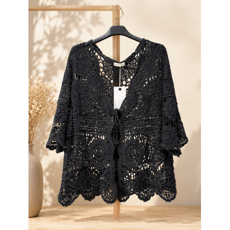 Gilet dentelle black