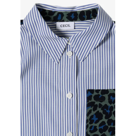 Chemisier rayure bleue/leo
