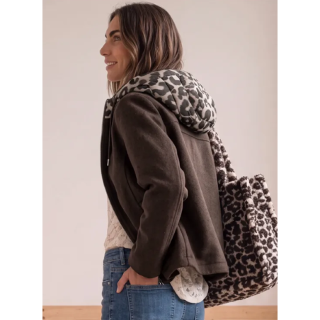 Veste à capuche amovible brown
