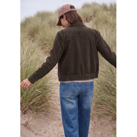 Veste en velour truffle brown