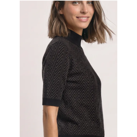 Pull motif jacquard black