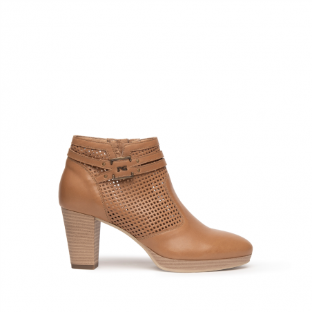 Bottine cuir camel E217850D...