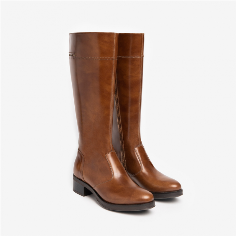 Bottines Femme Nero Giardini – Cuir Marron – Taille 38.5 – Confort – Talon Bloc – Neuf Sans Boîte